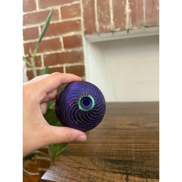 Iridescent Glass Oil Lamp with Wick - Picture 7 of 10